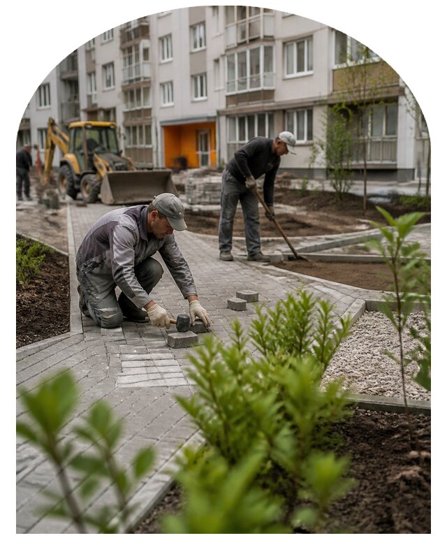 Благоустройство двора многоквартирного дома в Карасуке